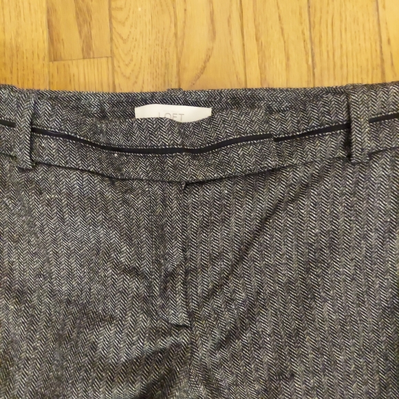 Ann Taylor LOFT black tweed wool Office Business Casual Career Sz 12 Dress Pants - Picture 2 of 8